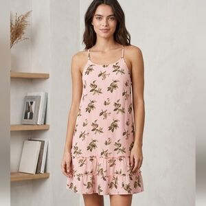 Abercrombie & Fitch Pink Floral Sleeveless Chiffon Ruffle Tiered Mini Dress/ XS